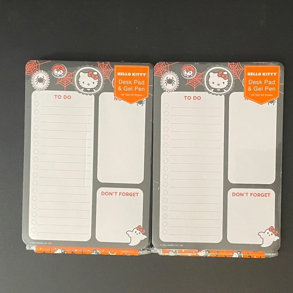 NWT SANRIO HELLO KITTY HALLOWEEN CHECKLIST NOTE TO DO LIST PADS PEN LOT OF 2
